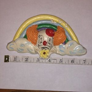 Vintage wall hanging ,1950s Retro Chalkware rainbow 🌈 Clown, RARE FIND
